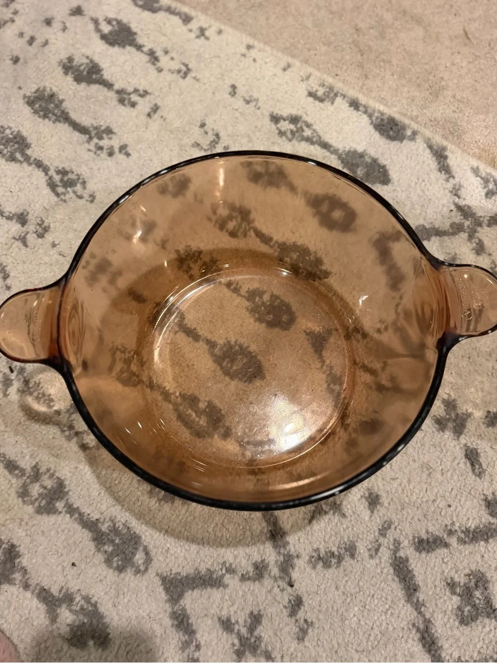 Amber Glass Two-Handle Serving Bowl - Home Kitchen